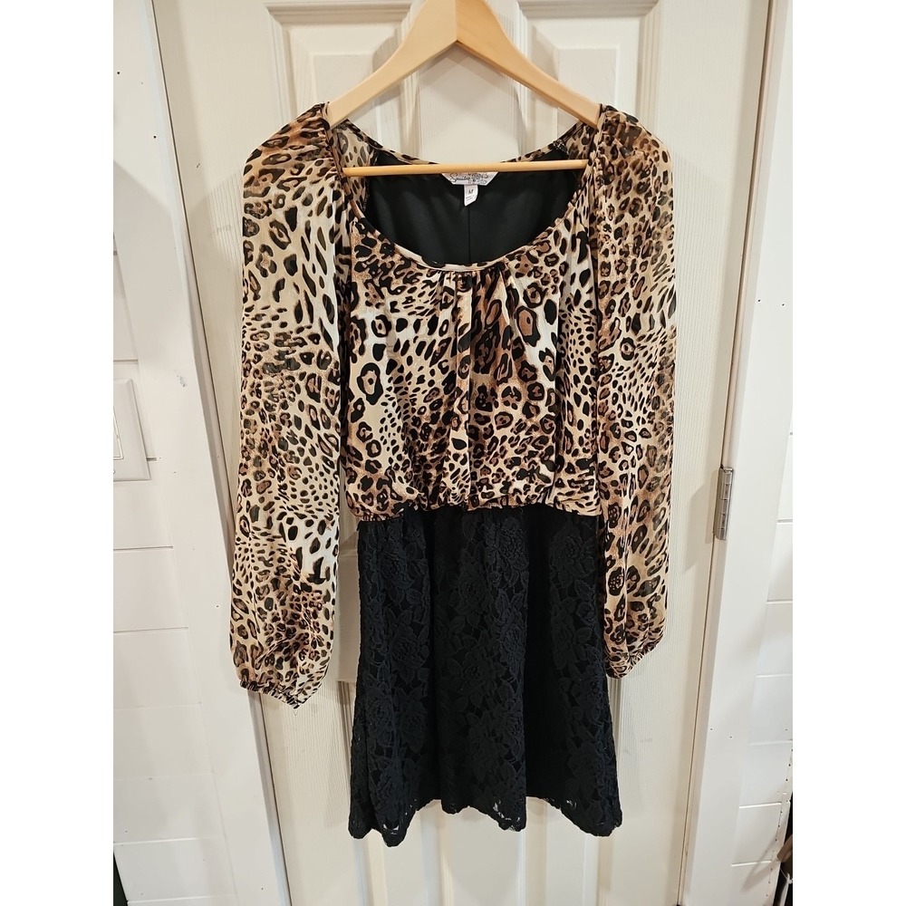 Speechless Juniors dress Medium Leopard/Lace - Picture 1 of 8